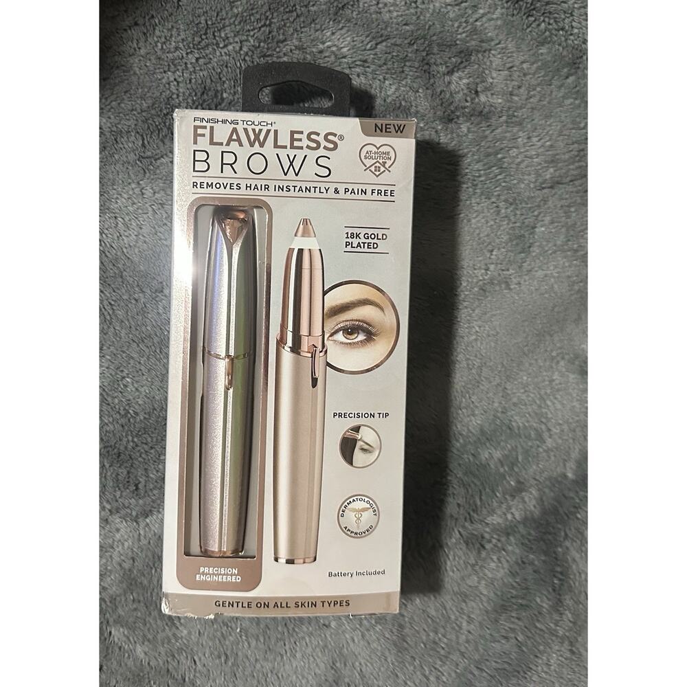 Finishing Touch Flawless Brows Eyebrow Hair Remover 18K Gold Plated New